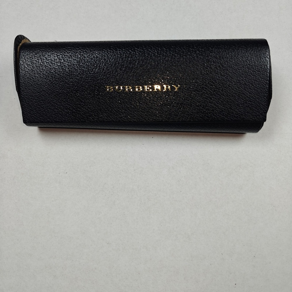 Burberry Black Textured Hard Shell‎ Eyeglasses Sunglasses Case Gold Logo